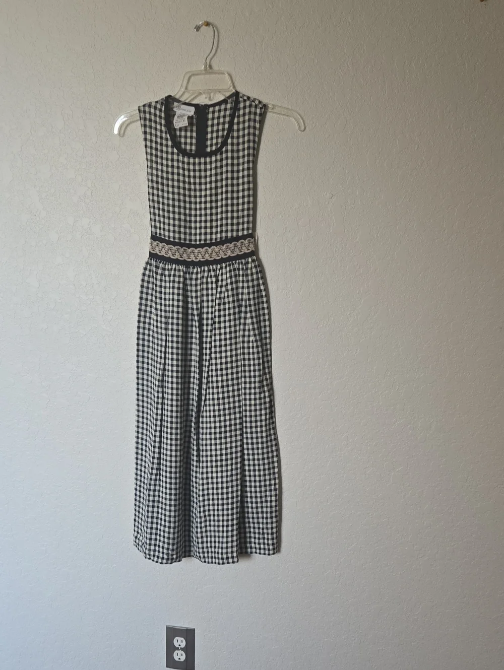 Bonnie Jean Black and White Gingham Sleeveless Dress
